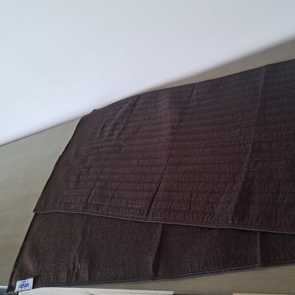 KENZO Homme Italy Luxurious Reversible Wool Backed Silk Scarf Chocolate 60"x13" - Picture 8 of 15